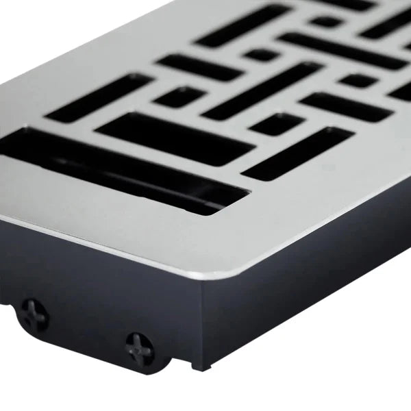 Manor House Brushed Nickel Low Profile Floor Registers, 4-pack