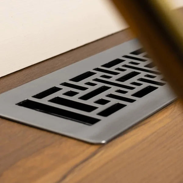 Manor House Brushed Nickel Low Profile Floor Registers, 4-pack