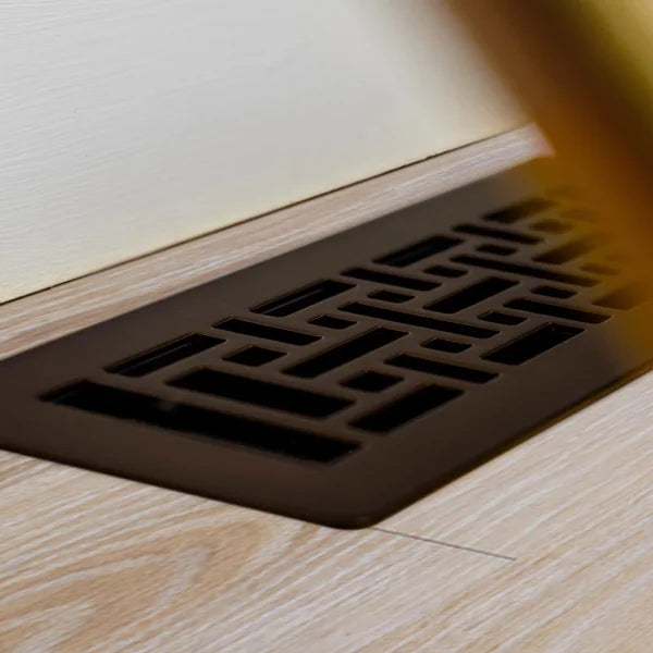 Manor House Rubbed Bronze Low Profile Floor Registers, 4-pack