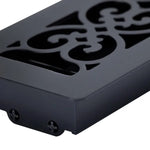 Manor House Black Low Profile Scroll Design Floor Registers, 4-pack