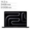 Apple MacBook Pro 14.2 in., Apple M4 Pro Chip - 24 GB RAM, 512 GB SSD, Space Black
