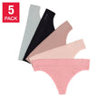 Tahari Women's Seamless Jacquard Thong, 5 pack