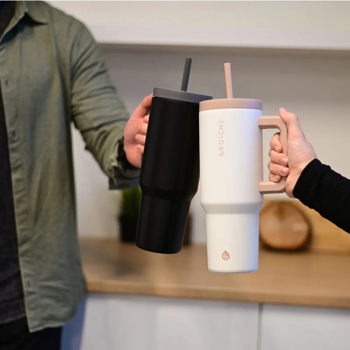 Grosche Aspen 1.2 L (40 oz) Stainless Steel Tumblers, 2-pack