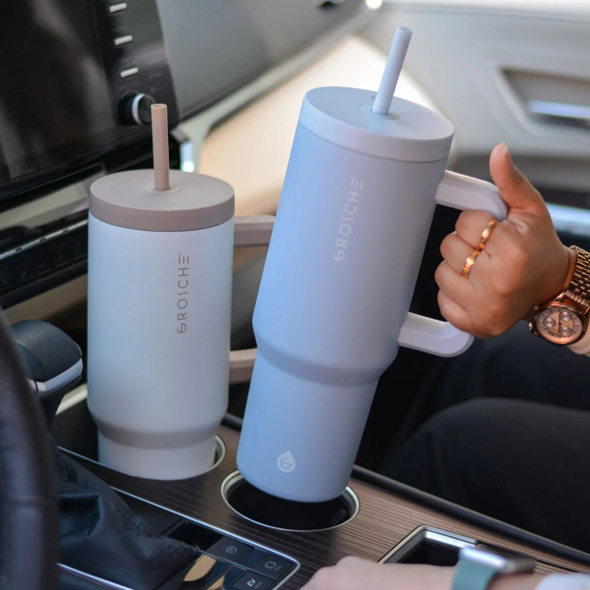 Grosche Aspen 1.2 L (40 oz) Stainless Steel Tumblers, 2-pack