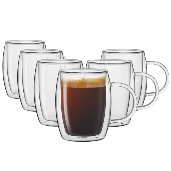 JoyJolt Aroma Double Wall Mug Set, 6-pack