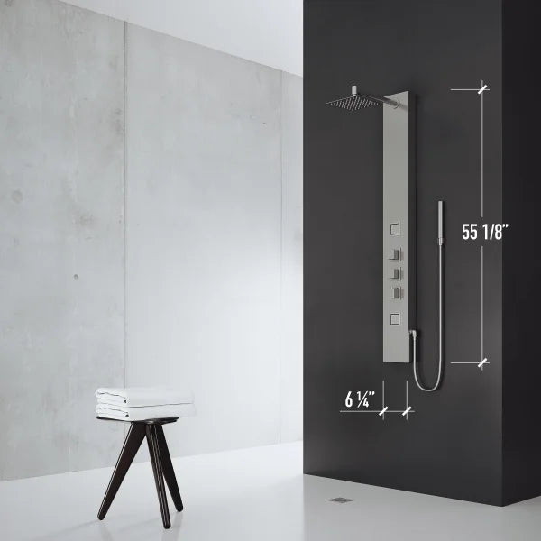 VIGO Rector 55 in. 2-Jet Shower Panel with Square Head