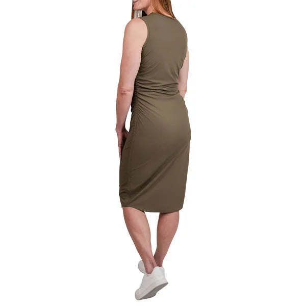 Tuff Veda Women’s Ruched Rib Midi Dress