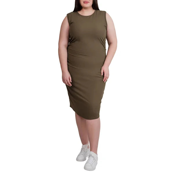 Tuff Veda Women’s Ruched Rib Midi Dress