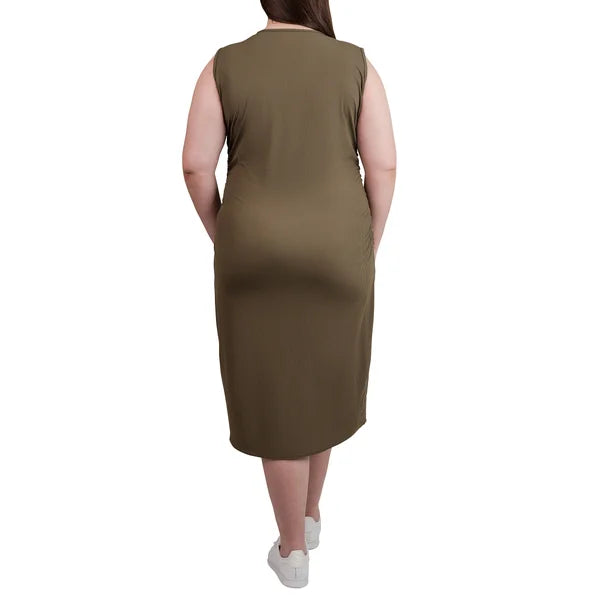 Tuff Veda Women’s Ruched Rib Midi Dress