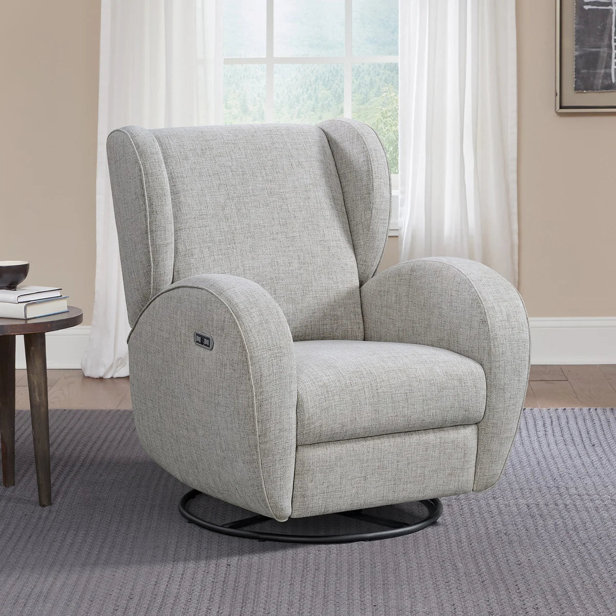 Logan Lane Fabric Swivel Glider Power Recliner