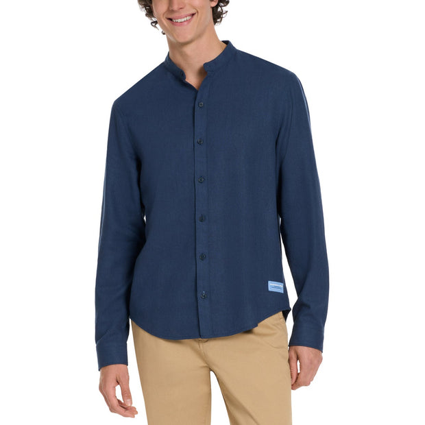 Scotch & Soda Men's Banded Notch Collar Long Sleeve Shirt