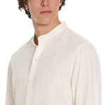 Scotch & Soda Men's Banded Notch Collar Long Sleeve Shirt