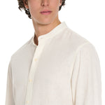 Scotch & Soda Men's Banded Notch Collar Long Sleeve Shirt