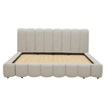 Aiden & Ivy Cloud Polyester Fabric Upholstered Bed, Cream