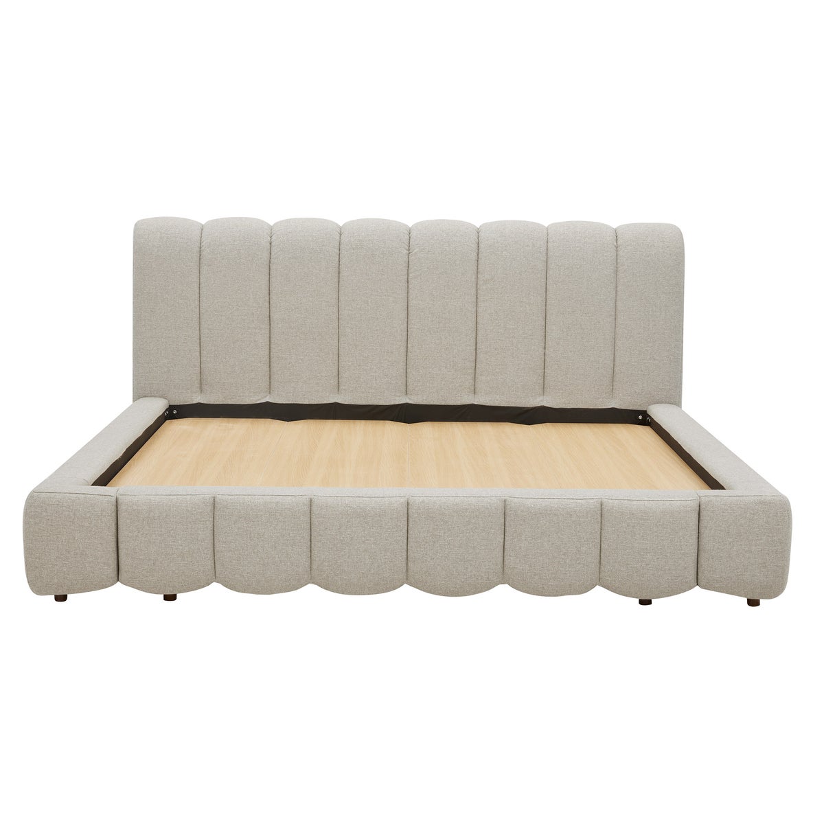 Aiden & Ivy Cloud Polyester Fabric Upholstered Bed, Cream