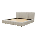 Aiden & Ivy Cloud Polyester Fabric Upholstered Bed, Cream