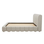 Aiden & Ivy Cloud Polyester Fabric Upholstered Bed, Cream