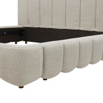 Aiden & Ivy Cloud Polyester Fabric Upholstered Bed, Cream