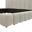 Aiden & Ivy Cloud Polyester Fabric Upholstered Bed, Cream