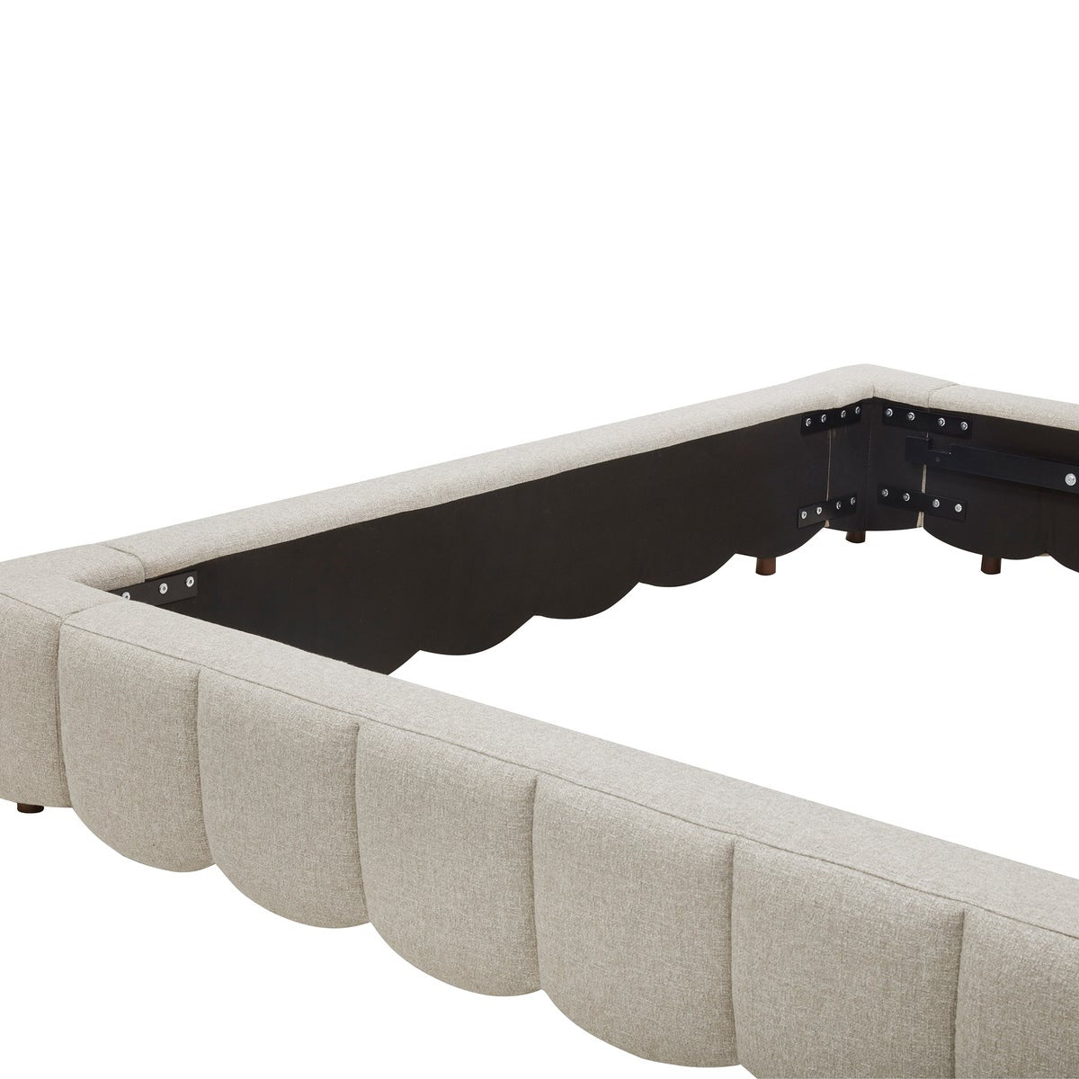 Aiden & Ivy Cloud Polyester Fabric Upholstered Bed, Cream