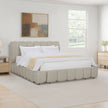 Aiden & Ivy Cloud Polyester Fabric Upholstered Bed, Cream