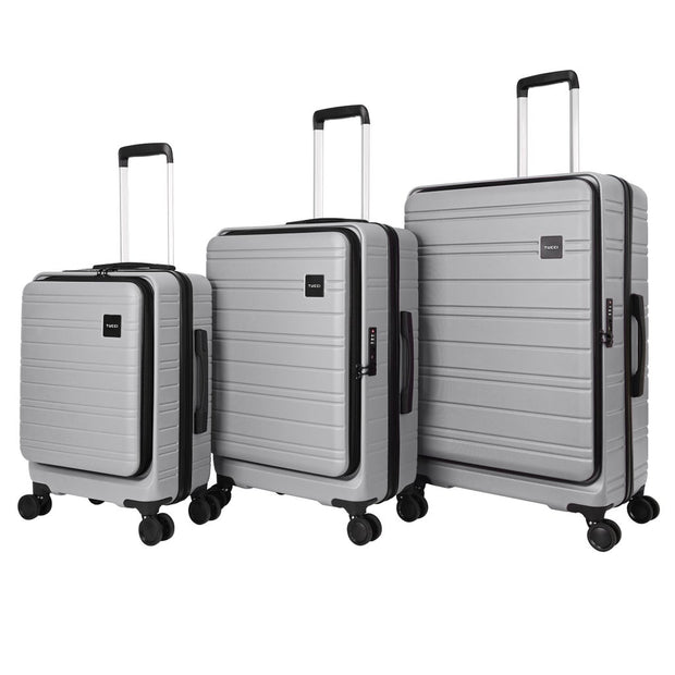 Tucci 3 piece Hardside Circolo Luggage Set - Silver