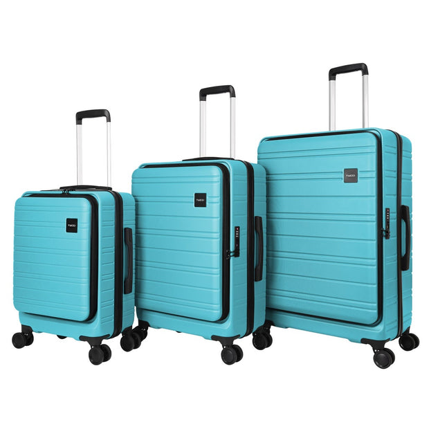 Tucci 3 piece Hardside Circolo Luggage Set - Teal