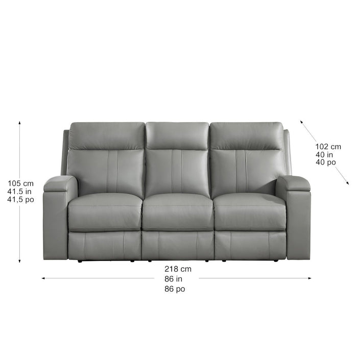 Prospera Home Frasier Top Grain Leather Power Reclining Sofa and Loveseat