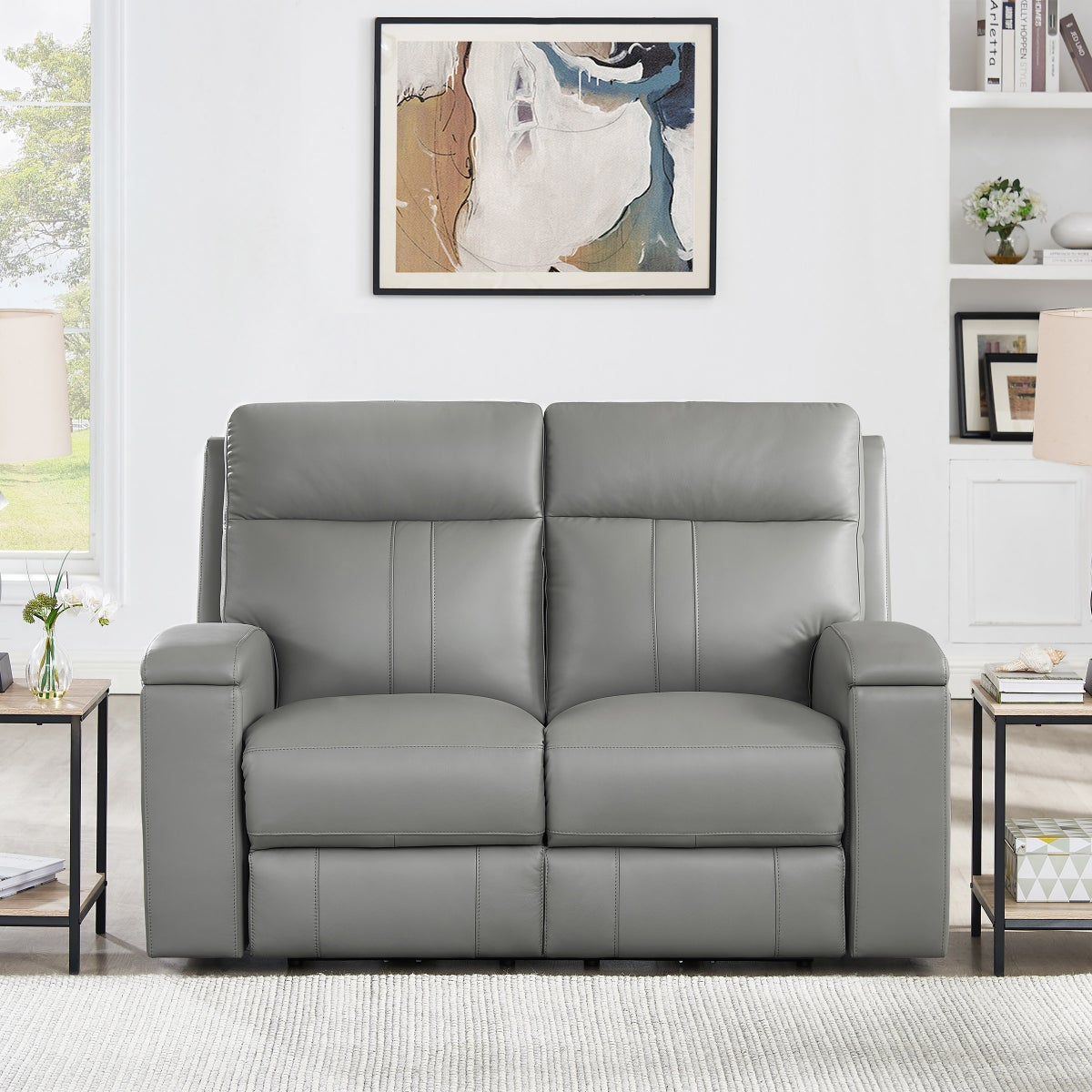 Prospera Home Frasier Top grain Leather Power Reclining Sofa, Loveseat and Chair