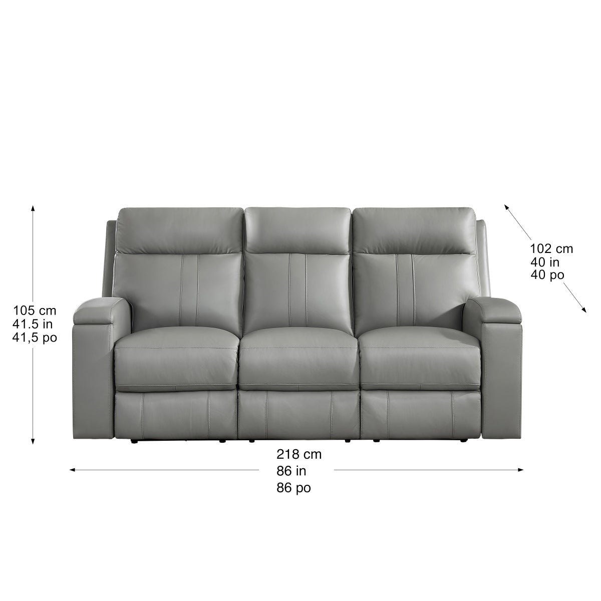 Prospera Home Frasier Top Grain Leather Power Reclining Sofa