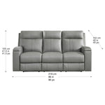 Prospera Home Frasier Top Grain Leather Power Reclining Sofa and 2 Chairs