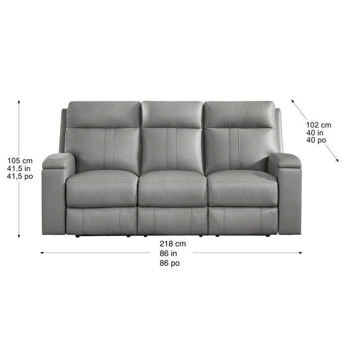 Prospera Home Frasier Top Grain Leather Power Reclining Sofa and 2 Chairs