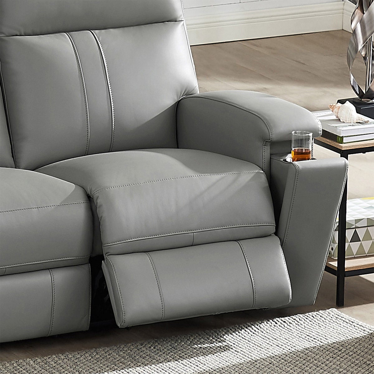 Prospera Home Frasier Top Grain Leather Power Reclining Sofa and 2 Chairs