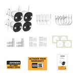 Defender AI POWERED 4K Guard Pro Wi-Fi Plug-in Power Security Cameras, 4-pack