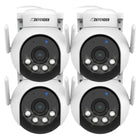 Defender AI POWERED 4K Everwatch PTZ 360 Degree Wi-Fi Outdoor Plug-in Power Security Camera, 4-pack