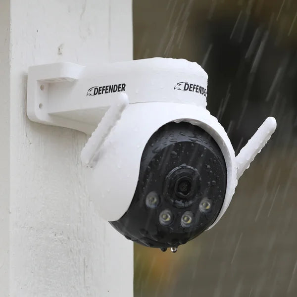 Defender AI POWERED 4K Everwatch PTZ 360 Degree Wi-Fi Outdoor Plug-in Power Security Camera, 4-pack