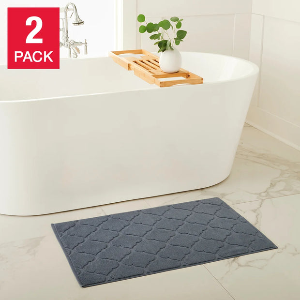 Welhome Geometric Bath Mat, 2 Pack