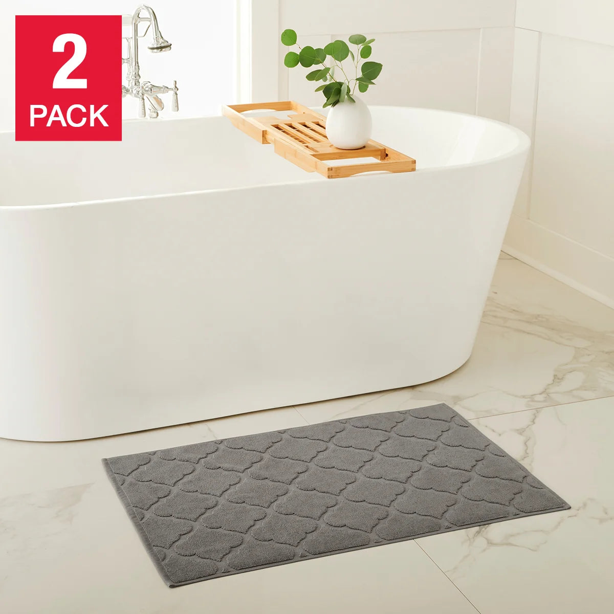 Welhome Geometric Bath Mat, 2 Pack