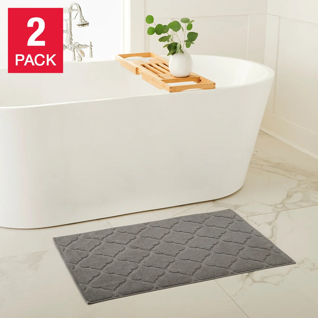 Welhome Geometric Bath Mat, 2 Pack