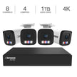Defender AI POWERED Sentinel 4K Ultra HD Wired 8 Channel POE NVR Security System with 4 Metal Cameras with 1TB HDD