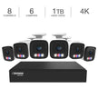 Defender AI POWERED Sentinel 4K Ultra HD Wired 8 Channel PoE NVR Security System with 6 Metal Cameras with 1 TB HDD