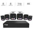 Defender AI POWERED Sentinel 4K Ultra HD Wired 8 Channel PoE NVR Security System with 6 Metal Cameras with 1 TB HDD