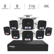 Defender AI POWERED Sentinel 4K Ultra HD Wired 8 Channel PoE NVR Security System with 8 Metal Cameras with 1 TB HDD