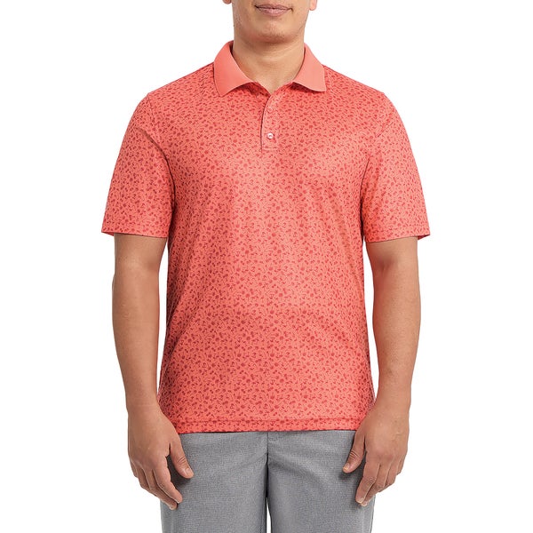 Sunice Men’s Short Sleeve Printed Textured Polo