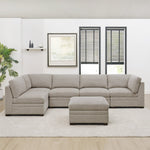 Thomasville Tisdale 6-piece Fabric Sectional with Storage Ottoman