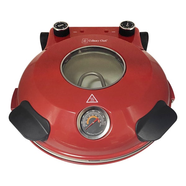 Culinary Chef Electric 12 in. Pizza Oven with Adjustable Heat Control and Removable Pizza Stone