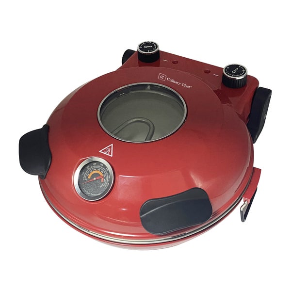 Culinary Chef Electric 12 in. Pizza Oven with Adjustable Heat Control and Removable Pizza Stone