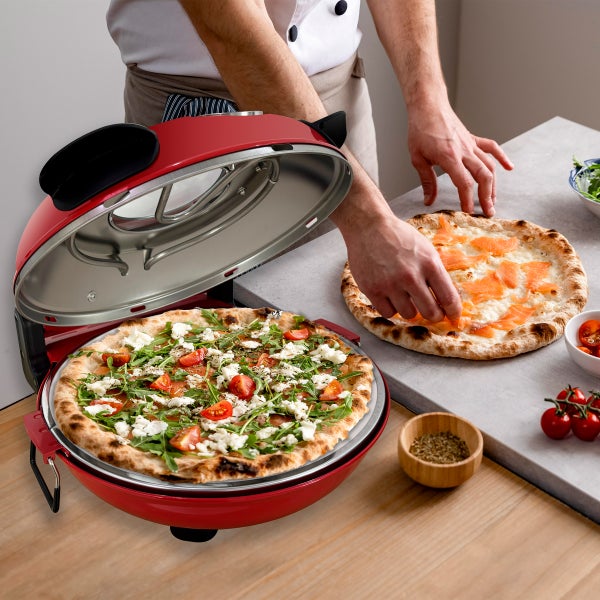 Culinary Chef Electric 12 in. Pizza Oven with Adjustable Heat Control and Removable Pizza Stone