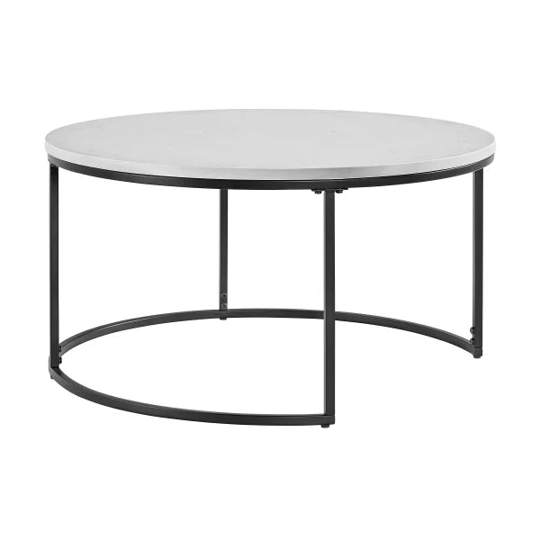 Bayside Furnishings 2-piece Nesting Table Set with Quartz Table Top