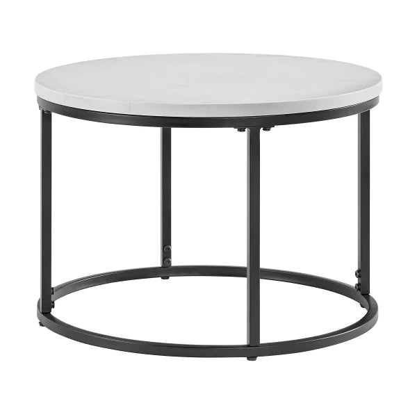 Bayside Furnishings 2-piece Nesting Table Set with Quartz Table Top